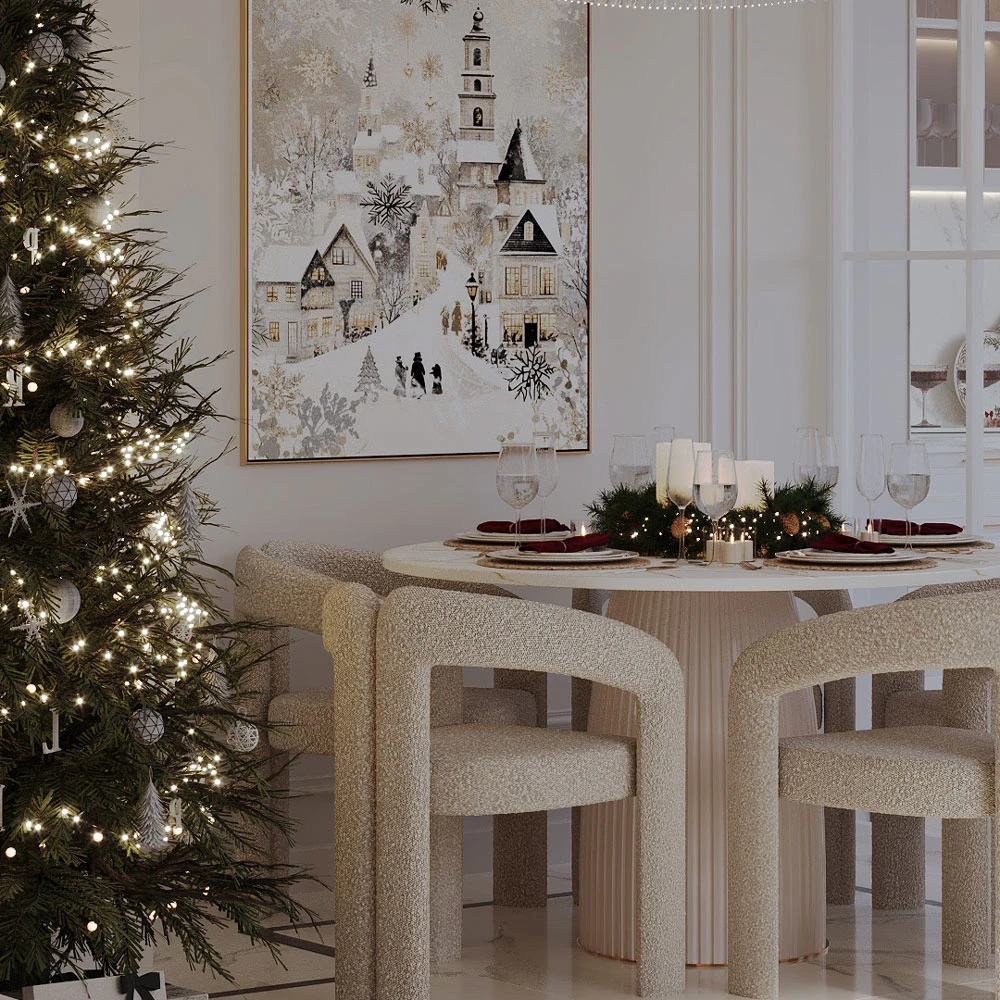 Neoclassic Festive Dining Room 3D Scene