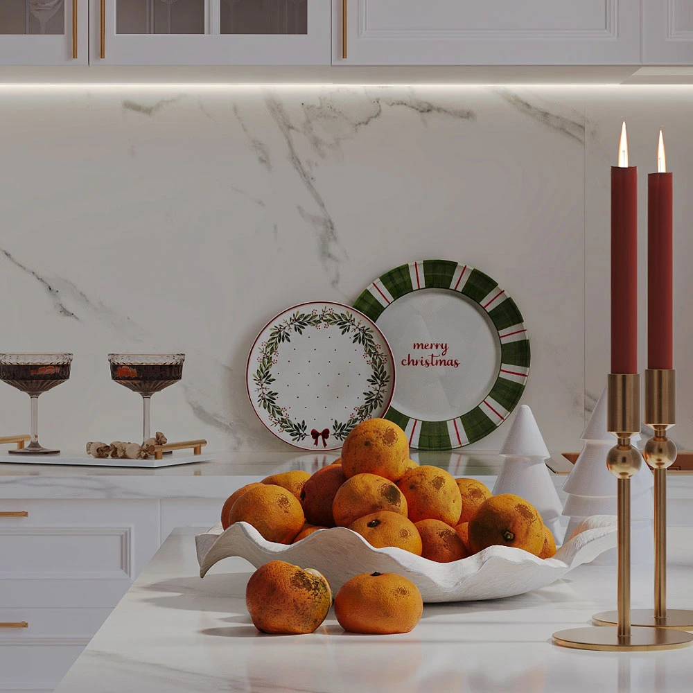 Neoclassic Festive Dining Room 3D Scene (8)