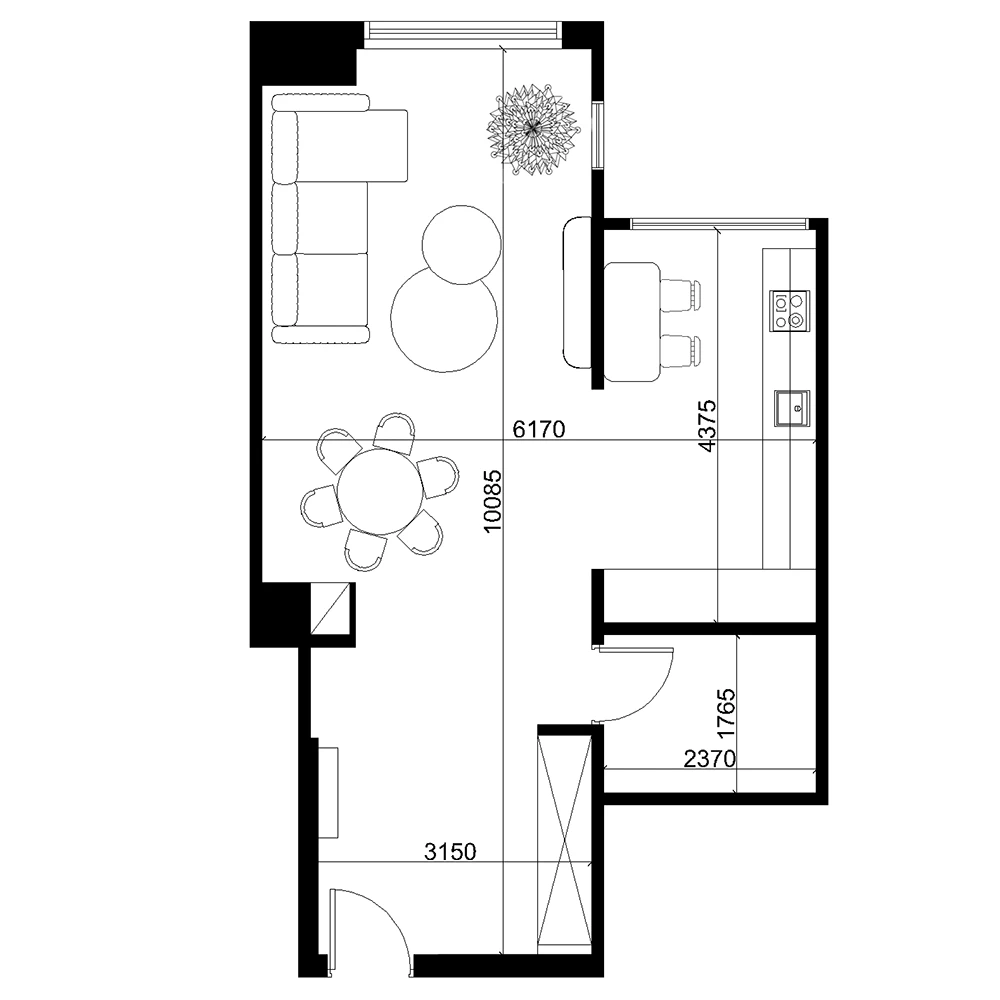 Modern Festive Living Room Holiday 3D Scene (8)