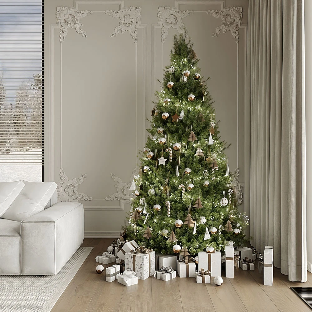 Luxurious Neoclassical Living Room 3D Scene (4)