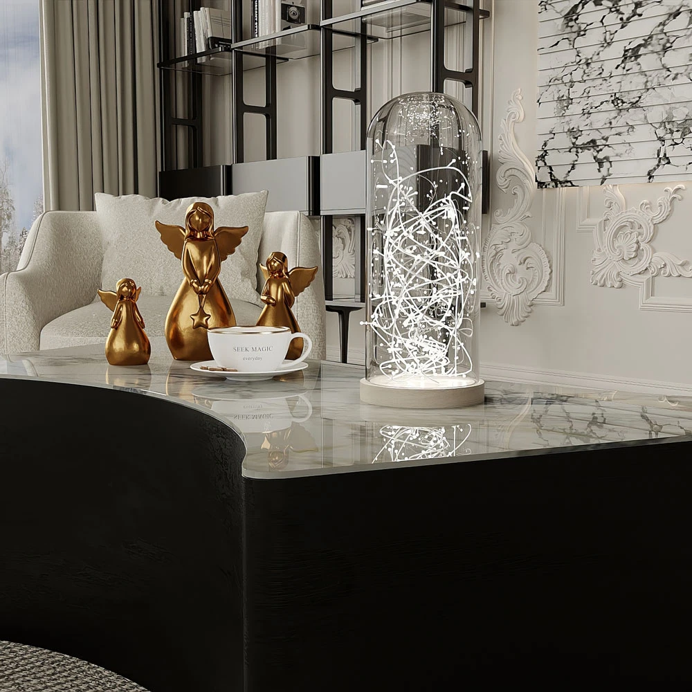 Luxurious Neoclassical Living Room 3D Scene (7)