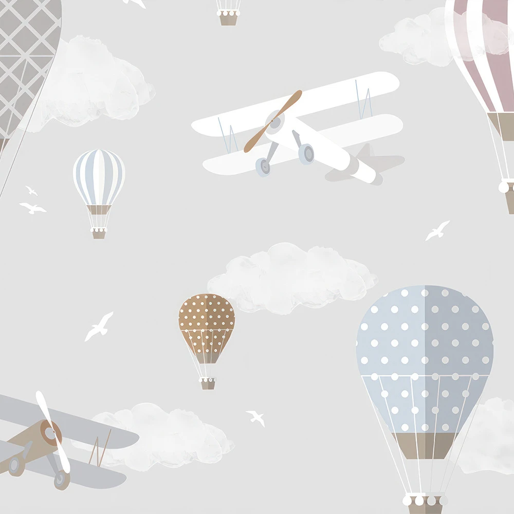 Wallpaper Studijo Wallart Airplanes and Balloons