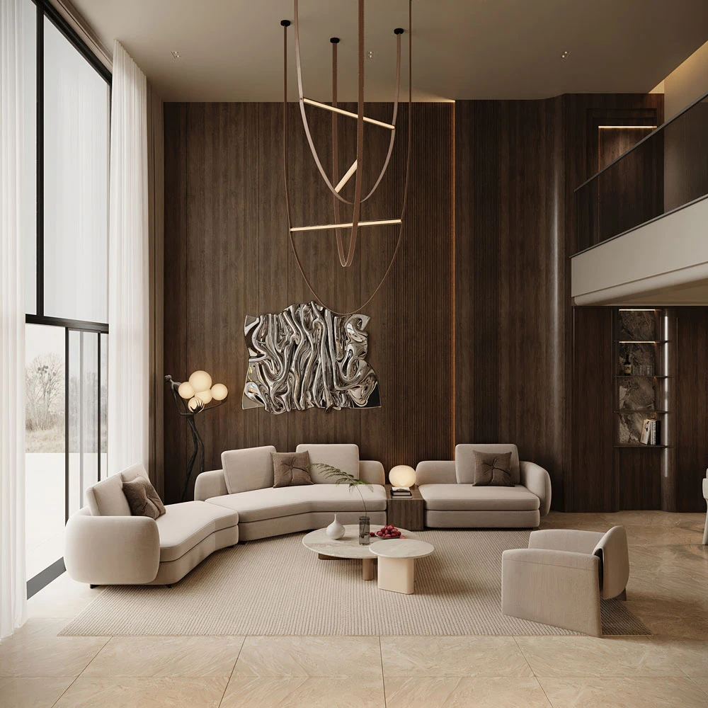 Modern Living Room Interior 3D Scene