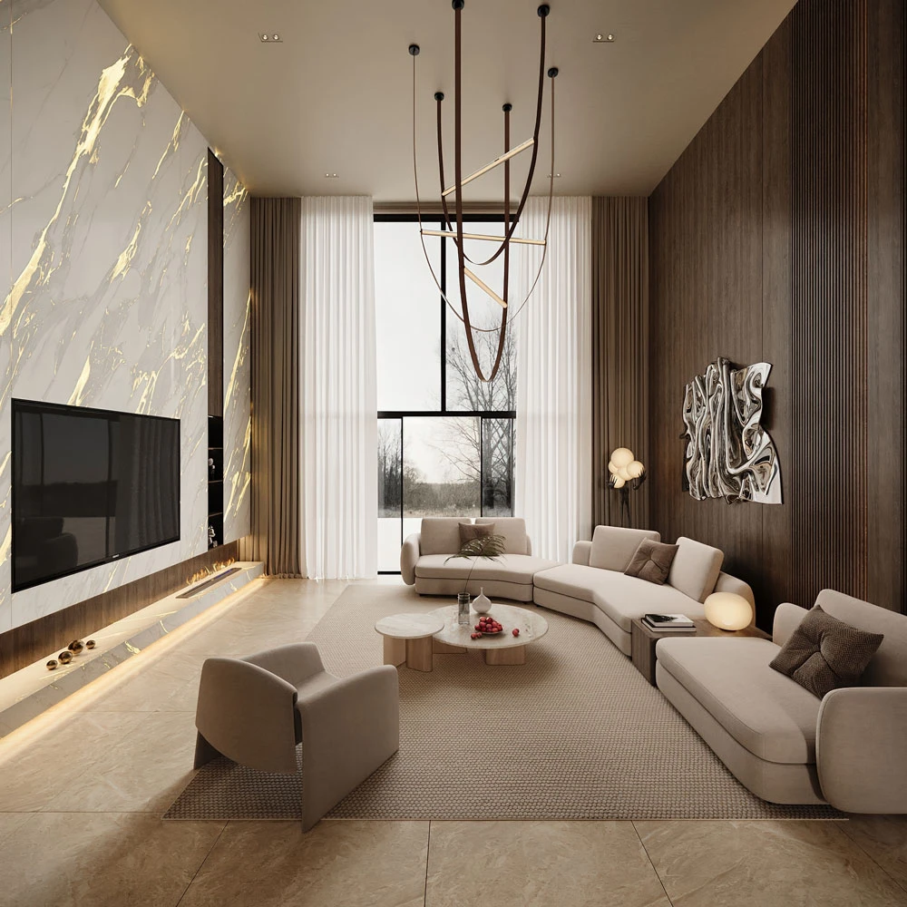 Modern Living Room Interior 3D Scene (3)