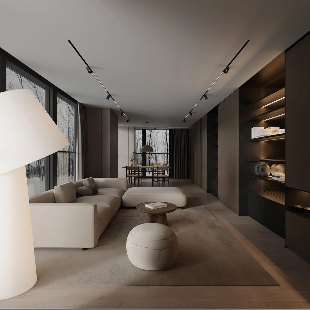 Modern Living Room Interior 3D Scene (3)