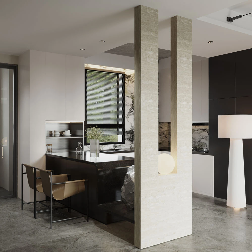 Modern Studio Apartment Interior 3D Scene (3)