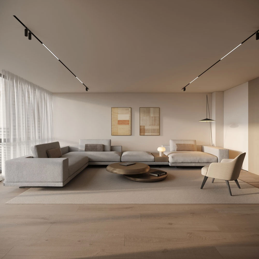 Modern Residential Living Room 3D Scene