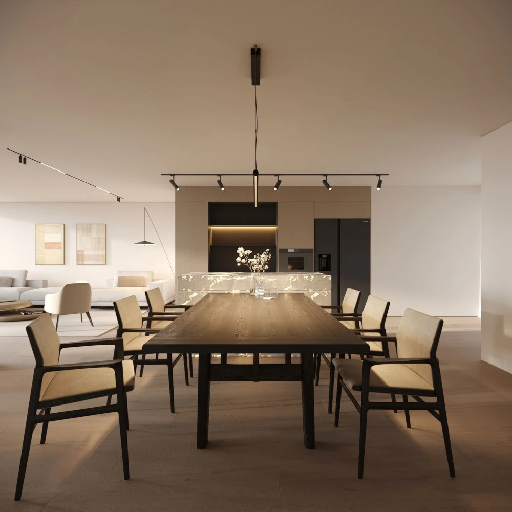 Modern Residential Living Room 3D Scene (6)