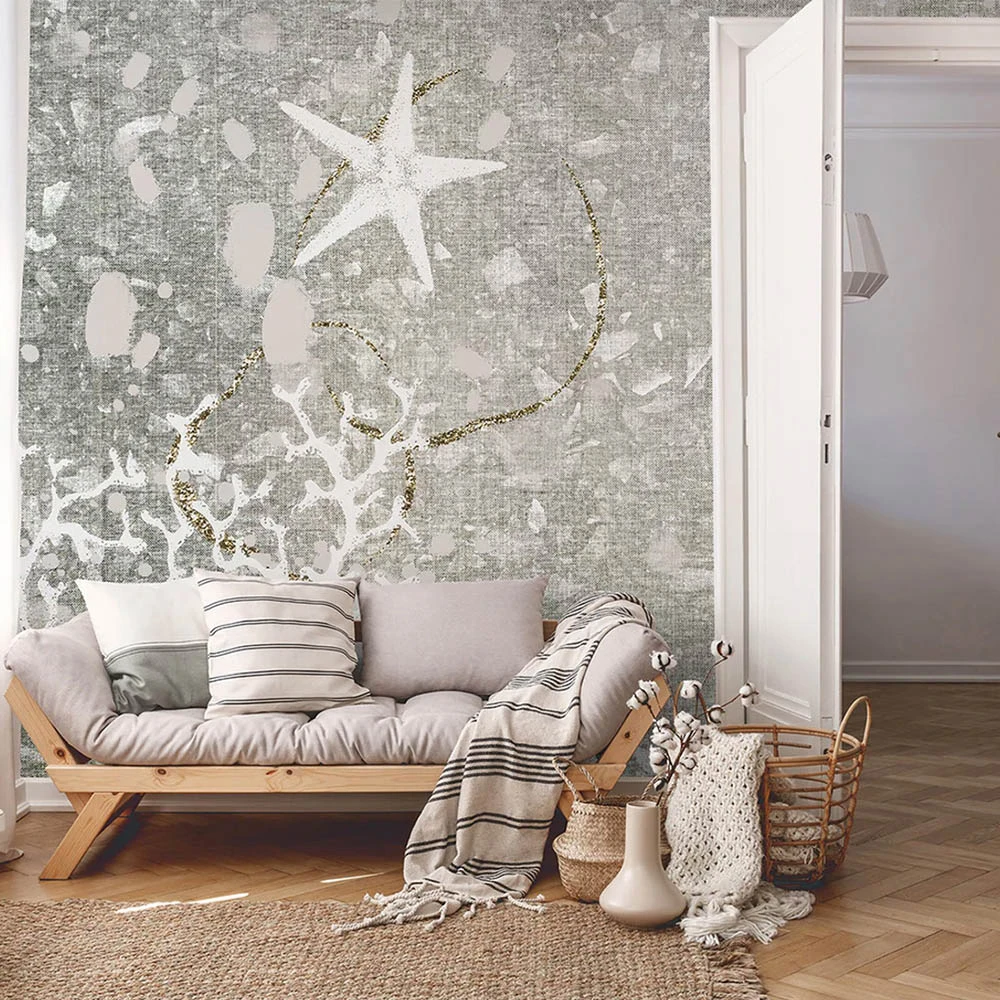 Wallpaper Studijo Wallart Gold, Shell and Coral (2)