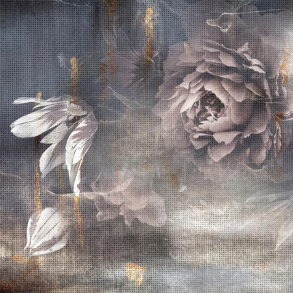 Wallpaper Studijo Wallart Flowers with golden lines