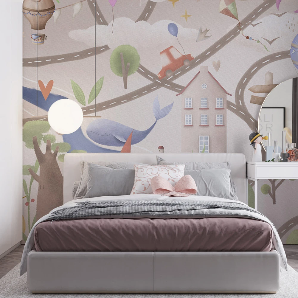 Wallpaper Studijo Wallart Houses and Trees (2)