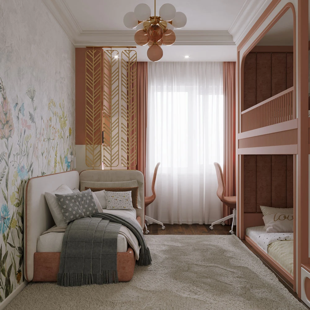 Modern Playful Child's Bedroom 3D Scene (3)