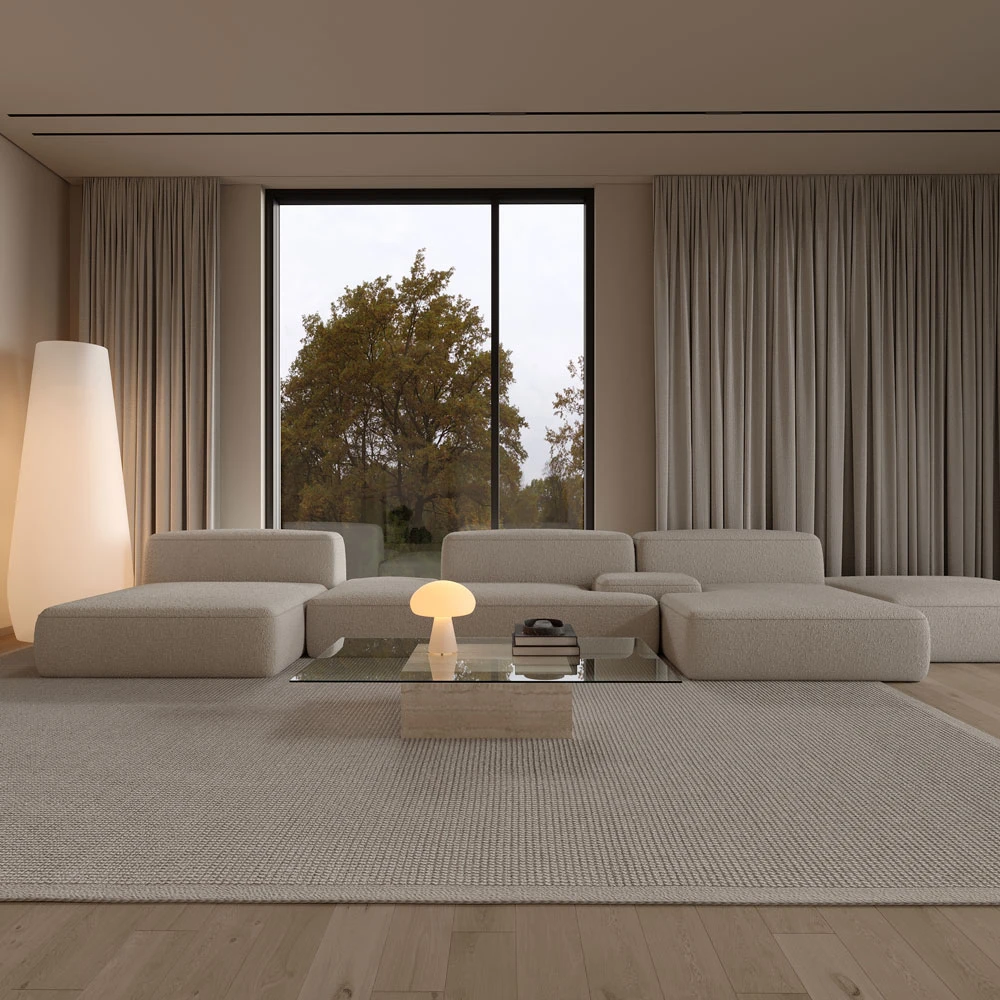 Modern Minimalist Living Room Interior Design 3D Scene