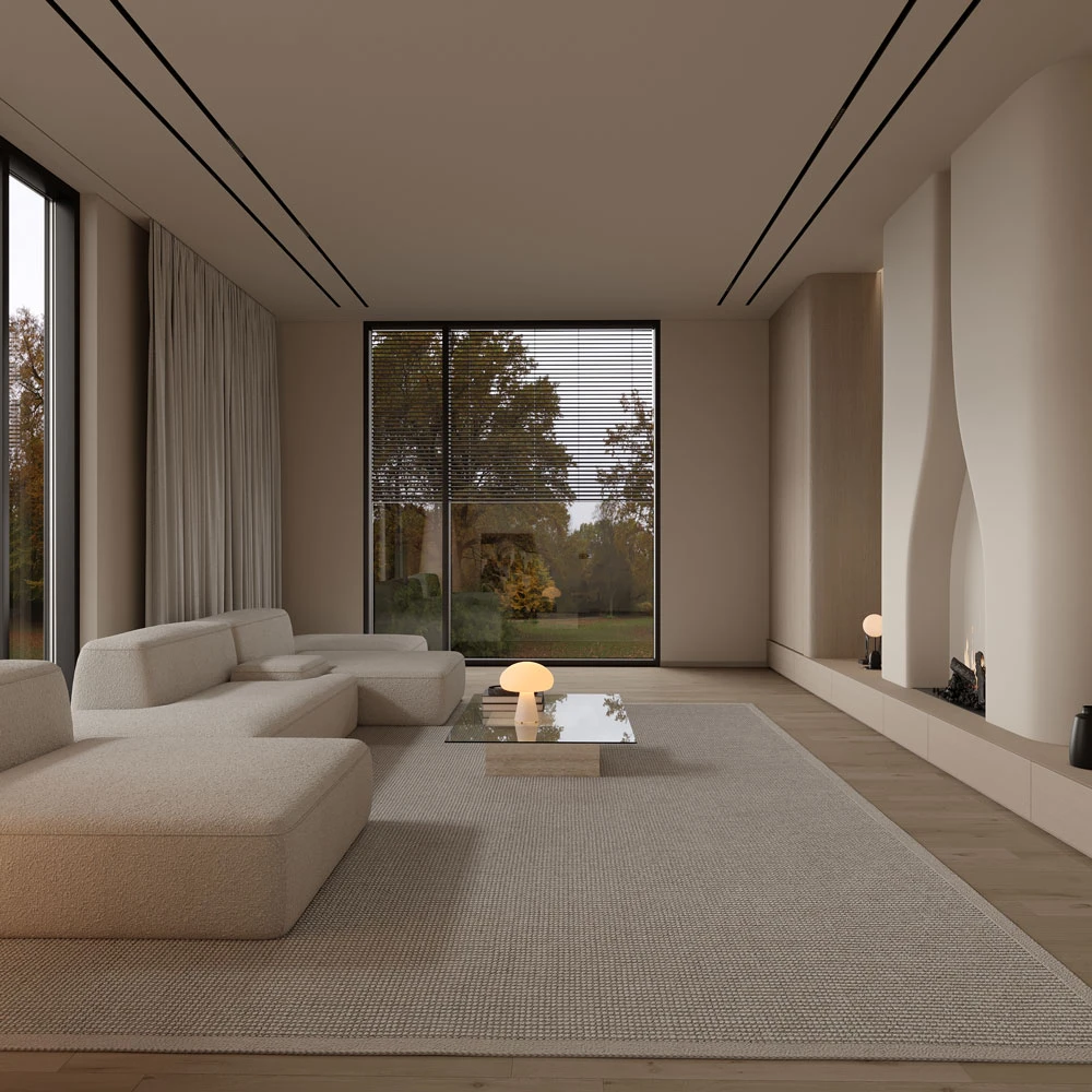 Modern Minimalist Living Room Interior Design 3D Scene (2)