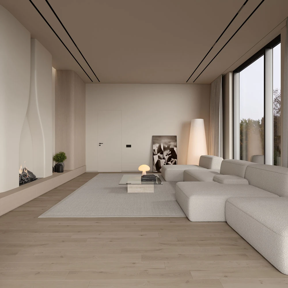 Modern Minimalist Living Room Interior Design 3D Scene (4)