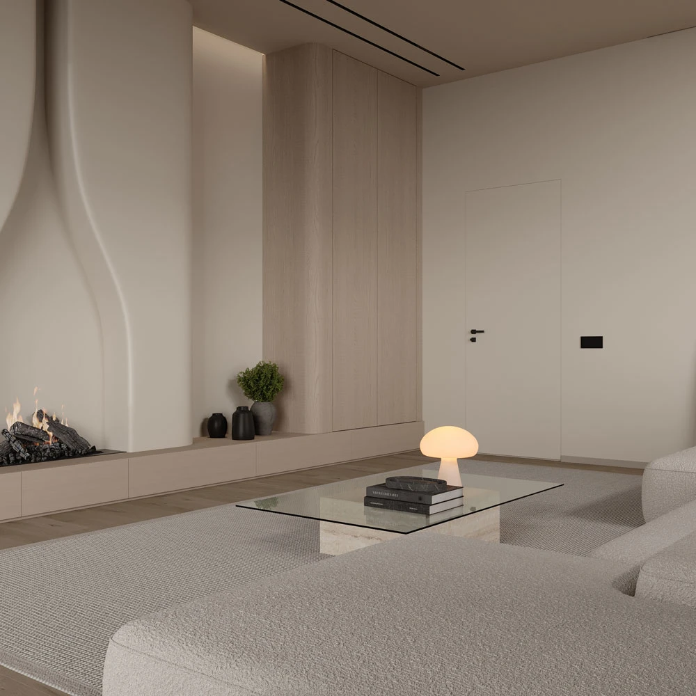 Modern Minimalist Living Room Interior Design 3D Scene (5)