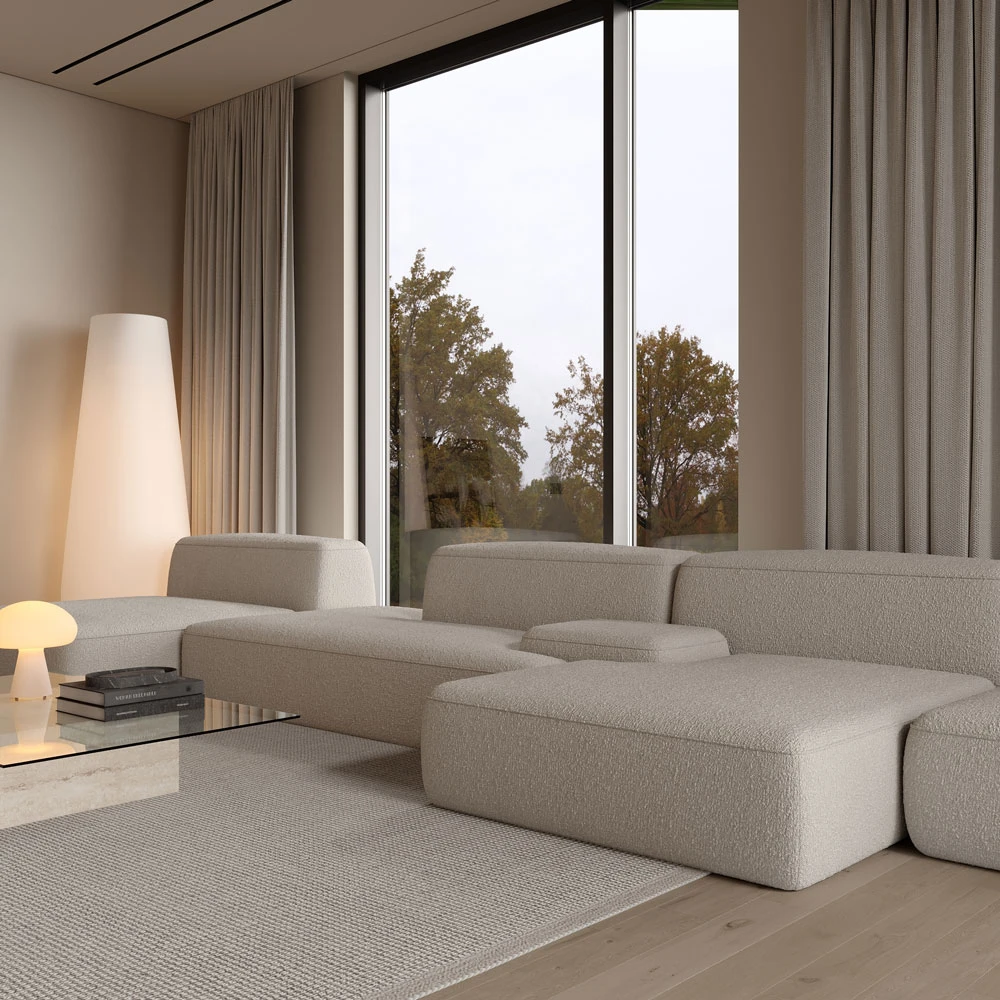 Modern Minimalist Living Room Interior Design 3D Scene (8)
