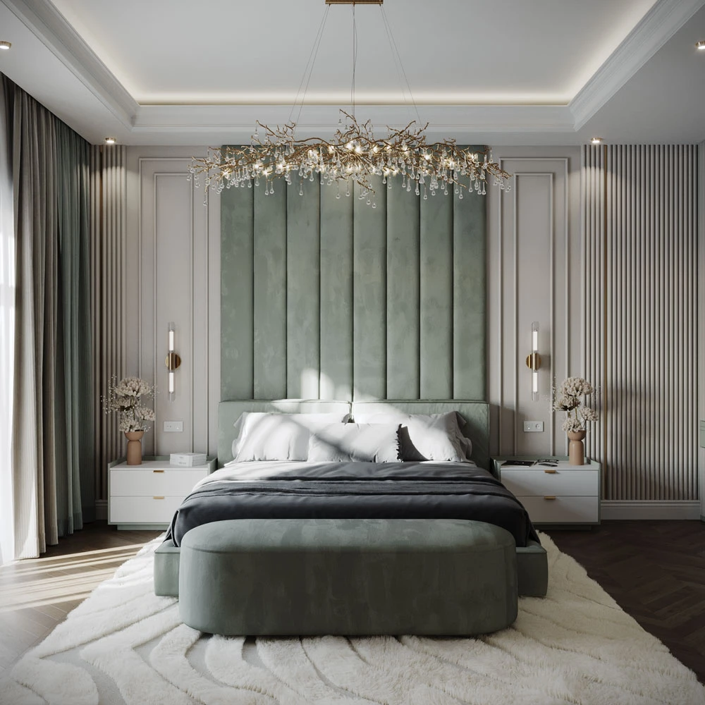 Luxurious Neoclassic Bedroom 3D Scene