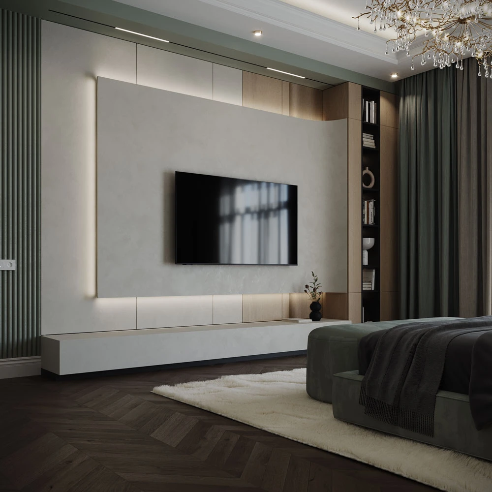 Luxurious Neoclassic Bedroom 3D Scene (5)