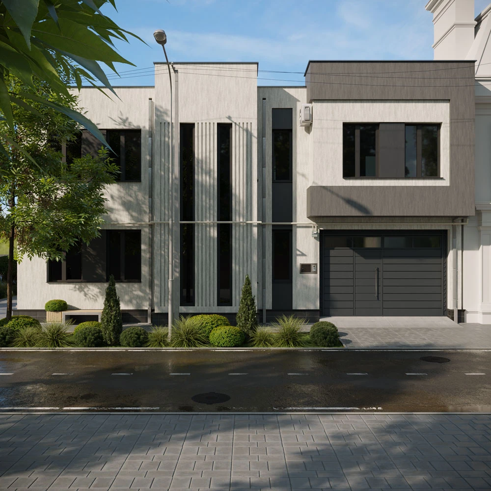 Scena 3D Esterno Casa Privata Moderna (2)