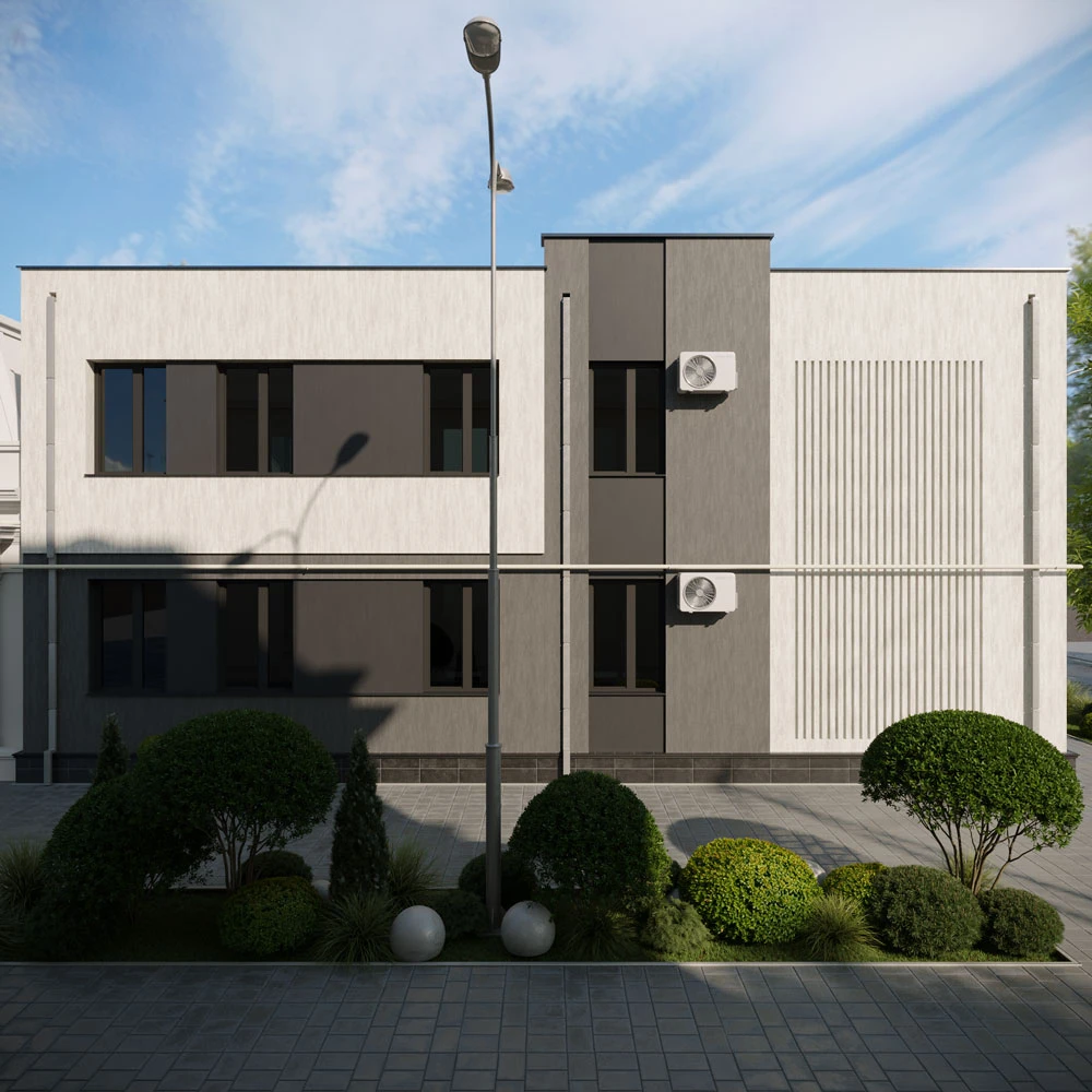 Scena 3D Esterno Casa Privata Moderna (4)