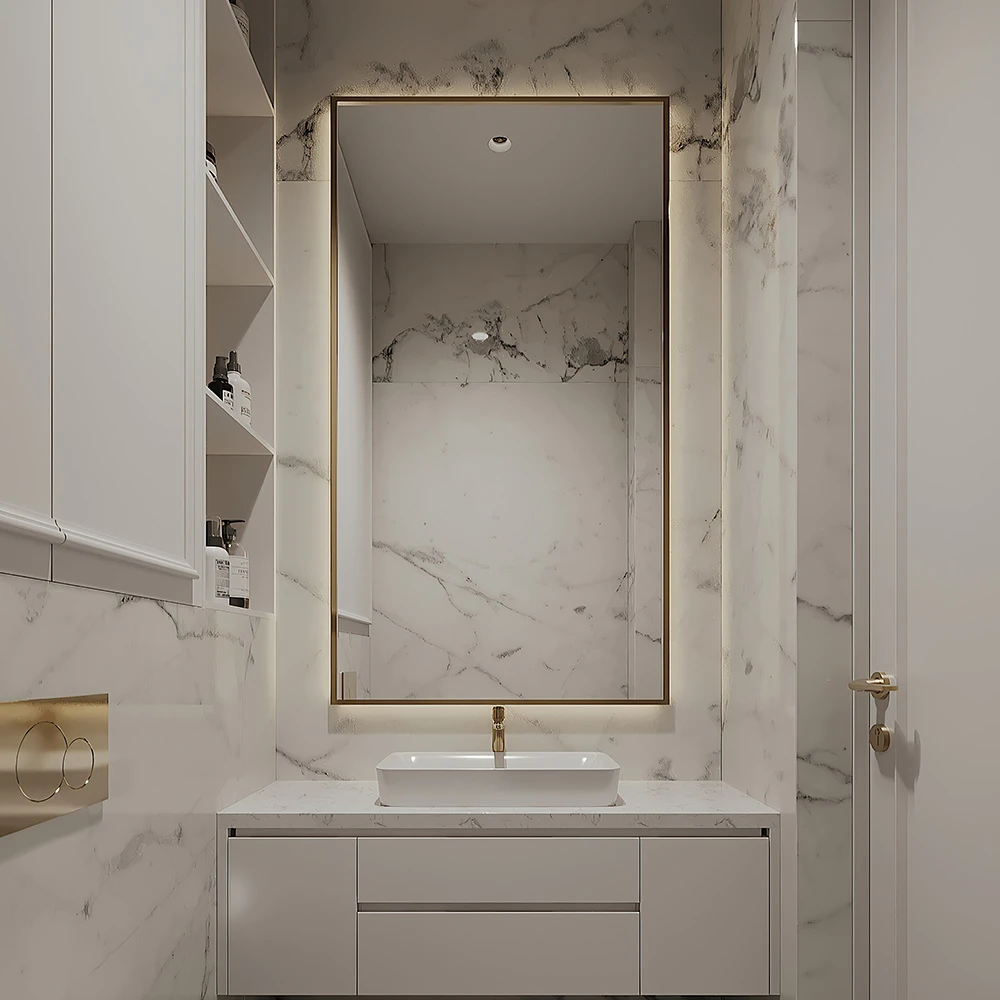 Luxurious Neoclassic Bathroom 3D Scene (2)