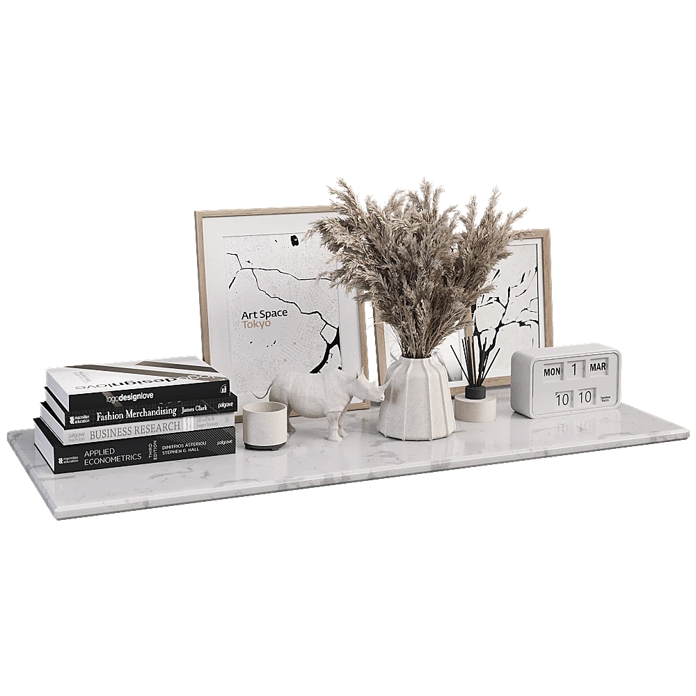 Set Decorativo Moderno Minimalista con Bandeja de Mármol