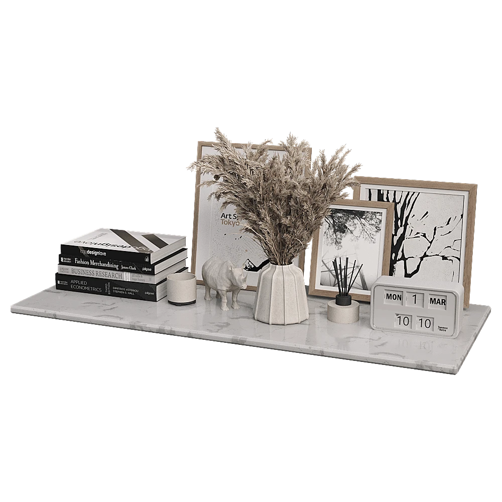 Set Decorativo Moderno Minimalista con Bandeja de Mármol (2)