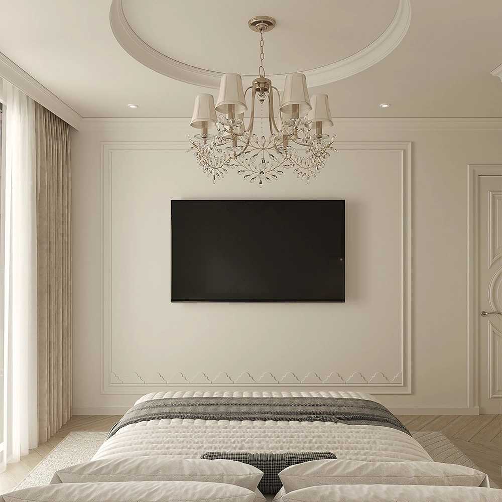 Neoclassic Bedroom Interior 3D Scene (3)