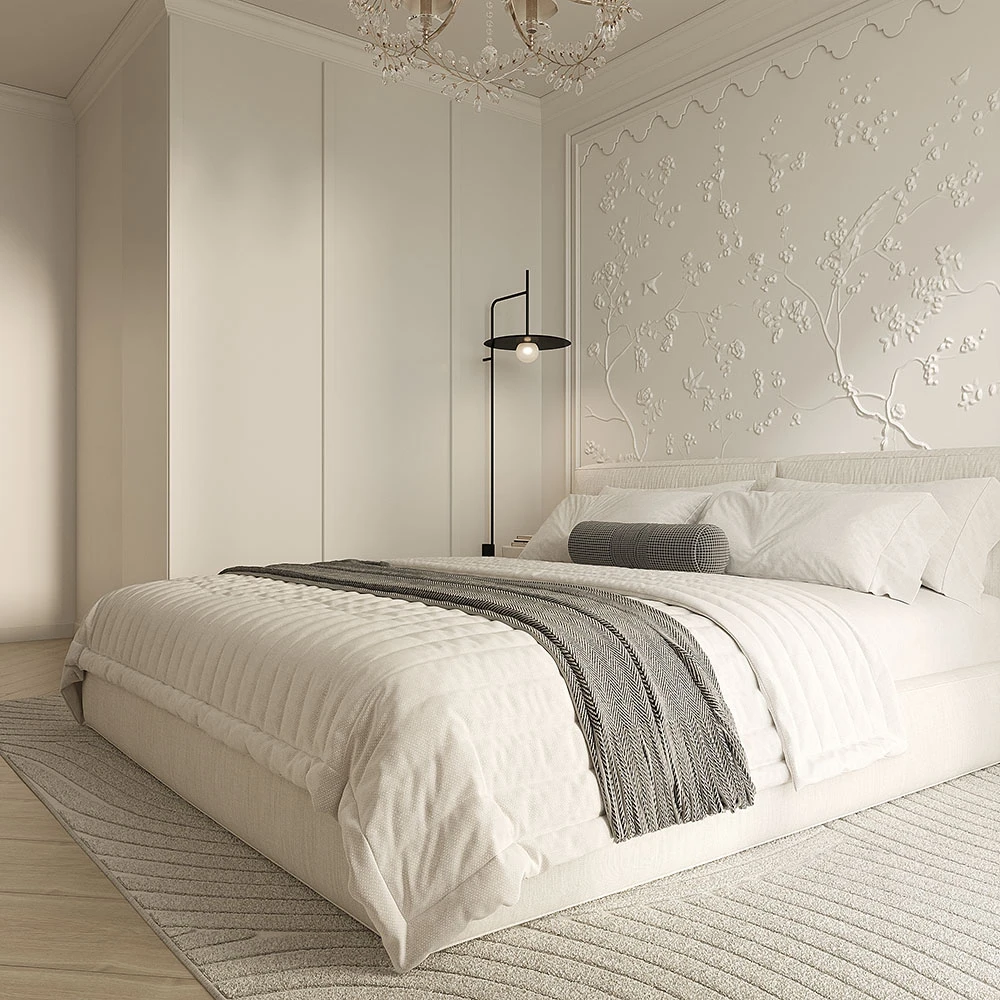 Neoclassic Bedroom Interior 3D Scene (7)