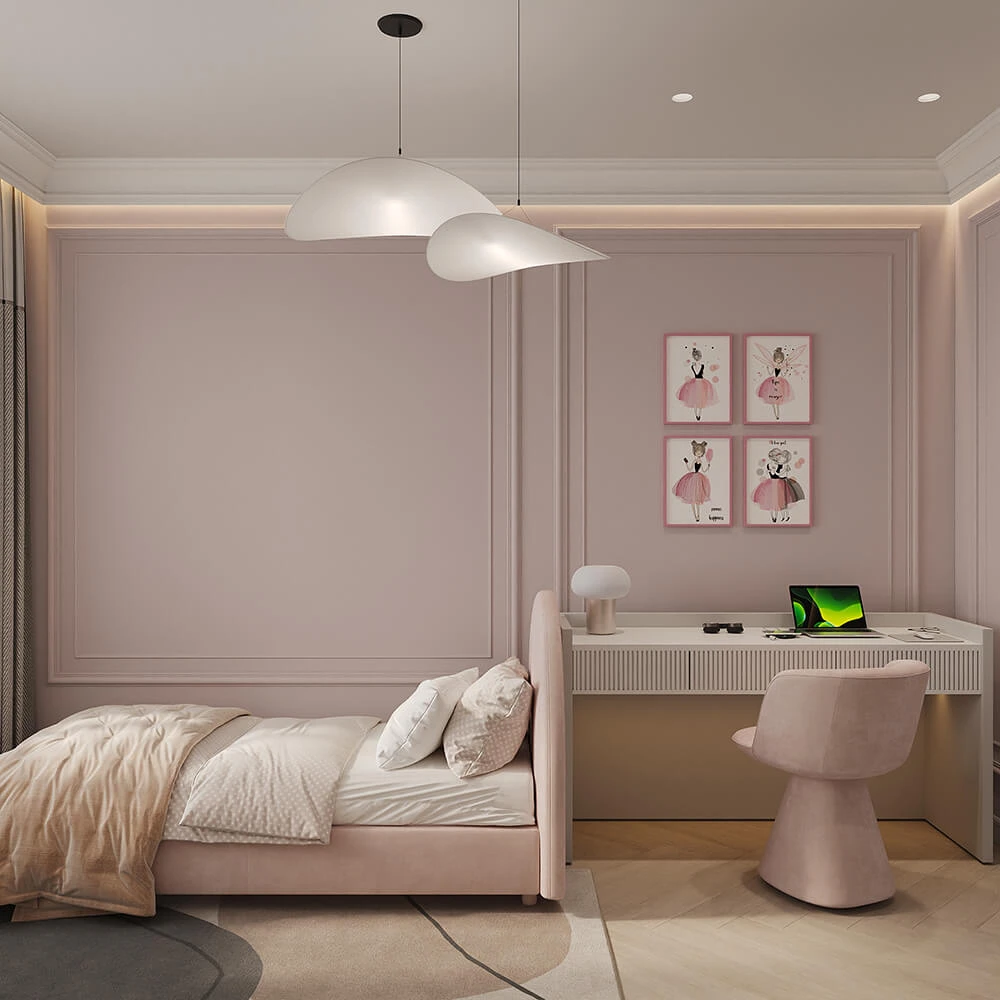 Neoclassical Child's Bedroom 3D Scene