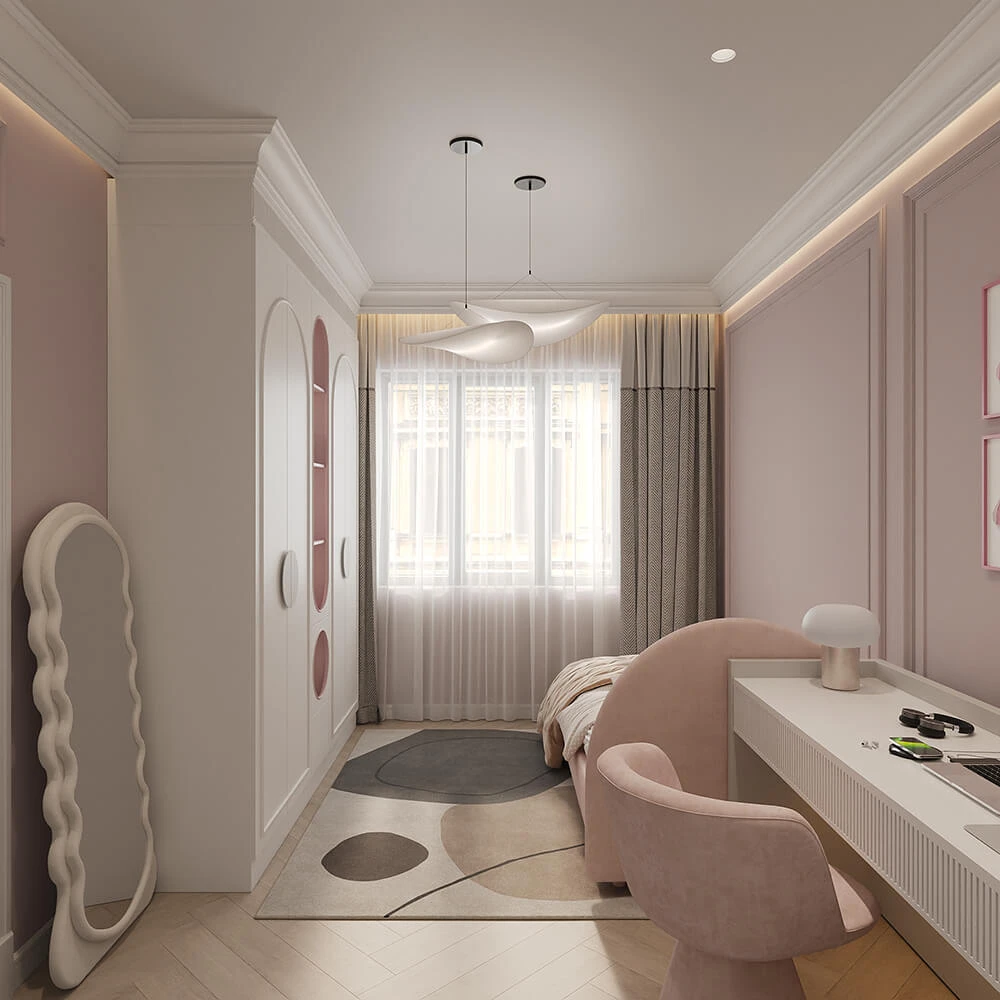 Neoclassical Child's Bedroom 3D Scene (3)