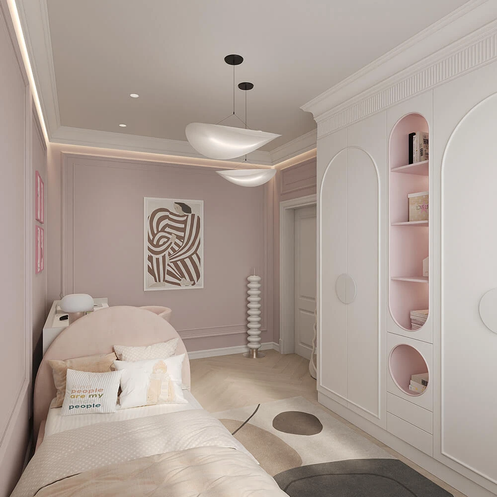 Neoclassical Child's Bedroom 3D Scene (4)