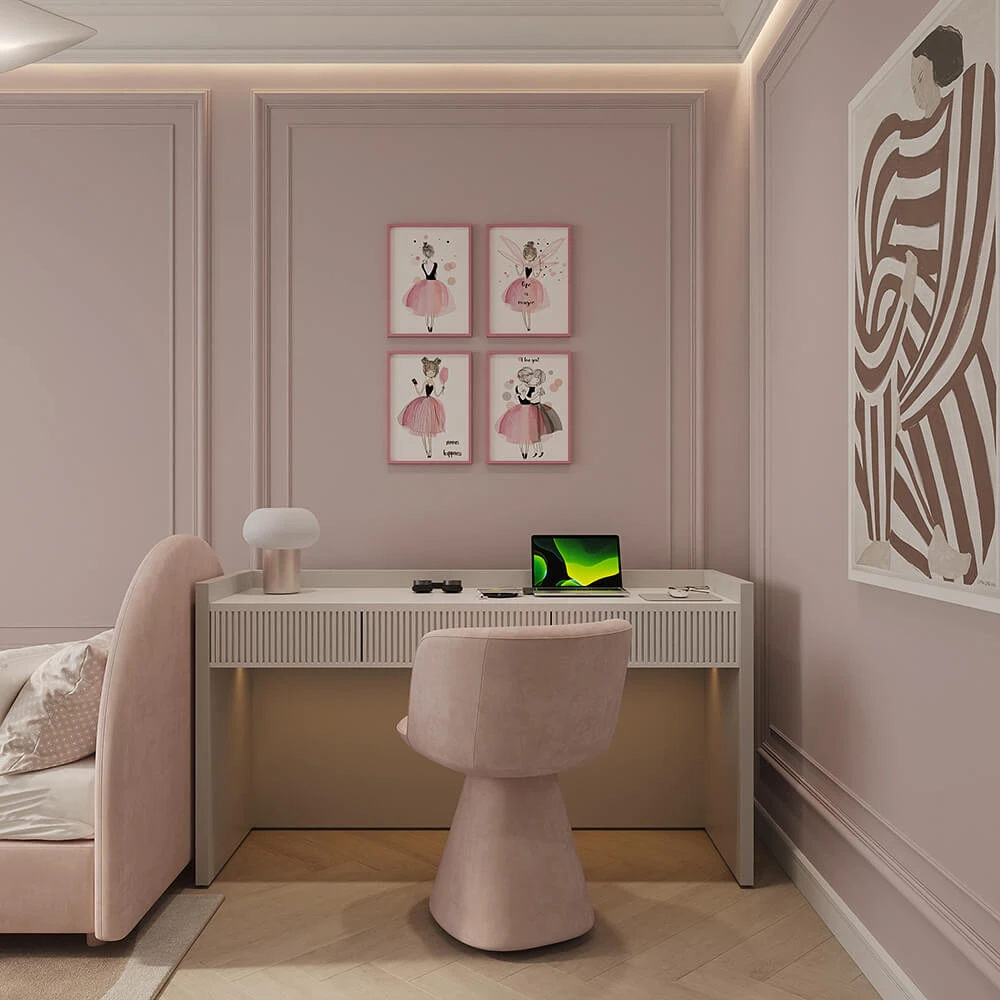 Neoclassical Child's Bedroom 3D Scene (5)