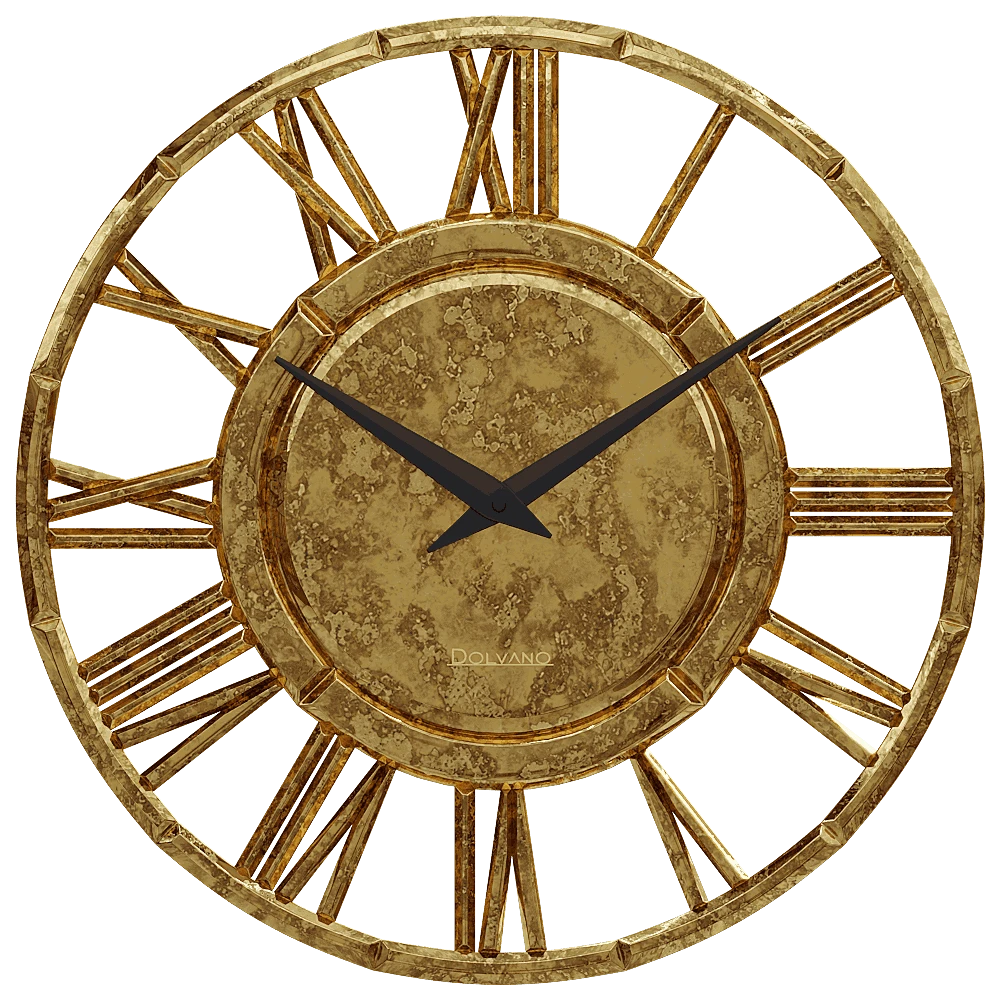 Wall Clock Eelegant Gold Retro
