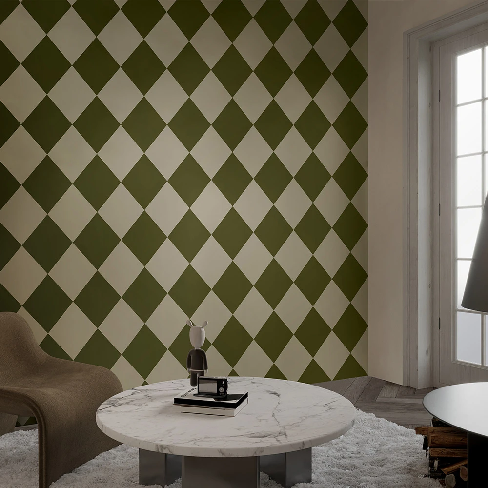 Wallpaper CHECKMATE OLIVE TAPESTRY (2)
