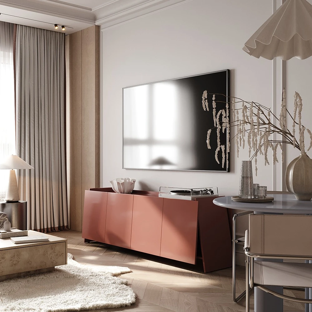 Eclectic Apartment Interior Living Room 3D Scene (3)