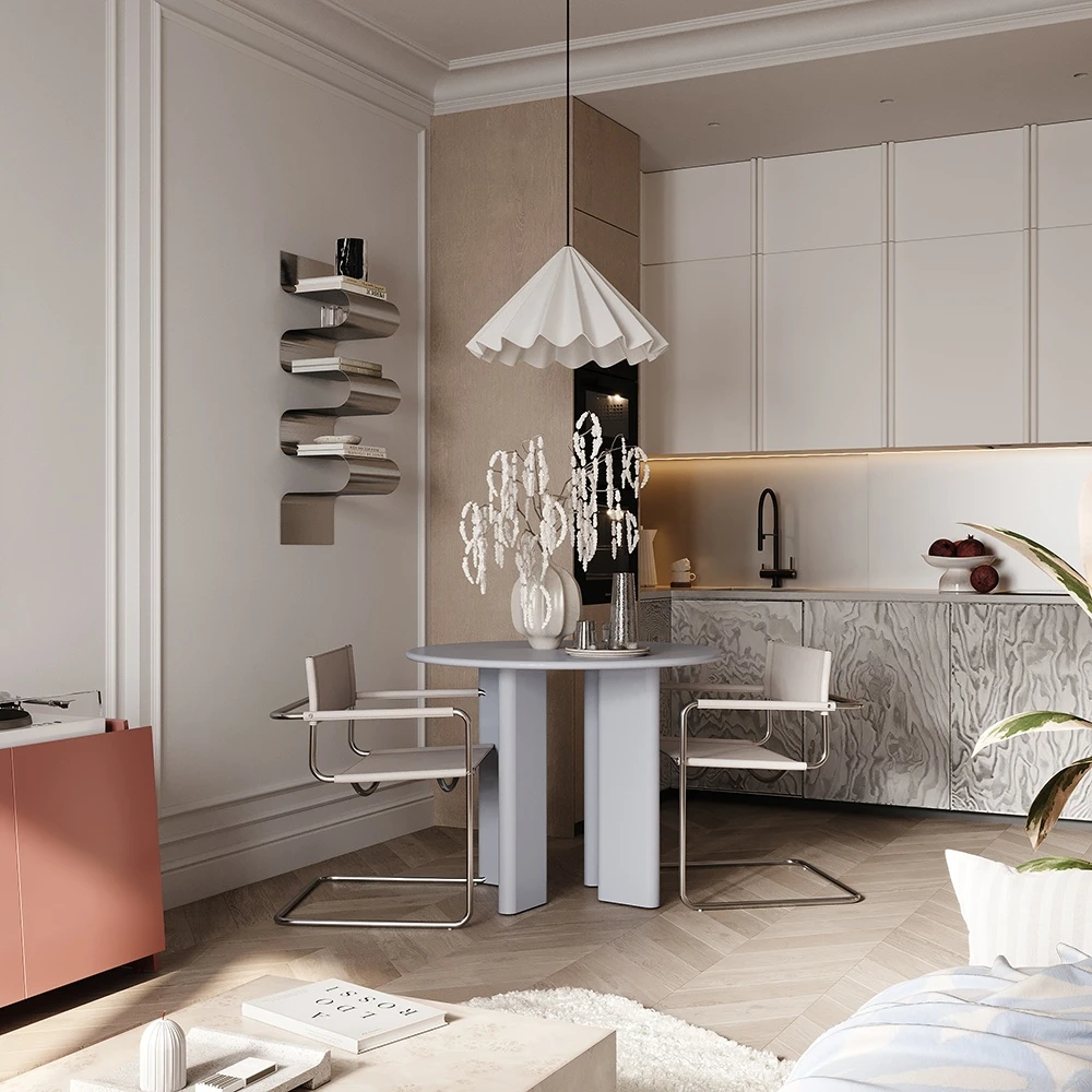 Eclectic Apartment Interior Living Room 3D Scene (5)