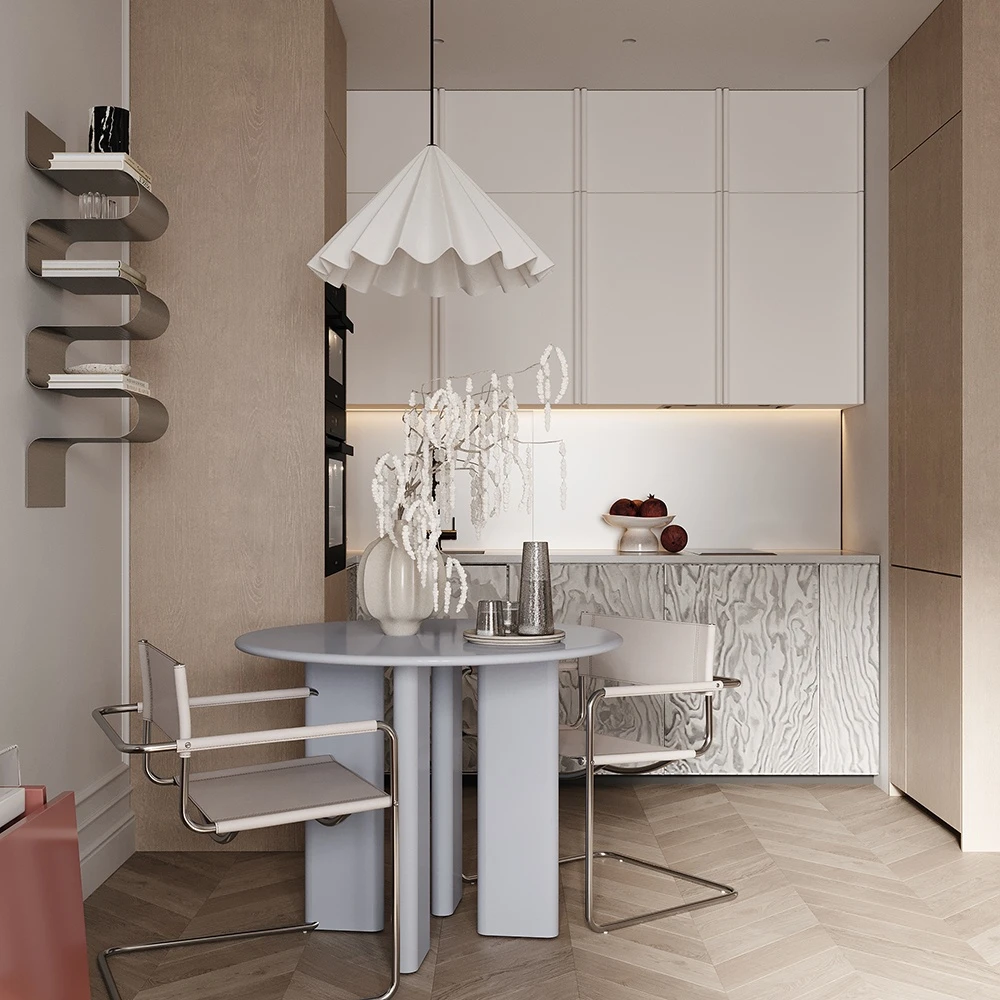 Eclectic Apartment Interior Living Room 3D Scene (6)