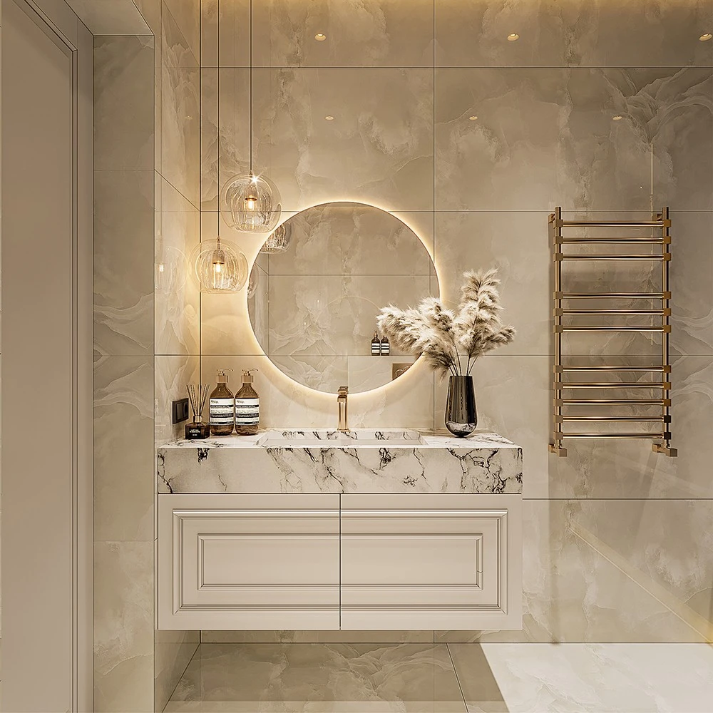 Neoclassic Bathroom Interior 3D Scene