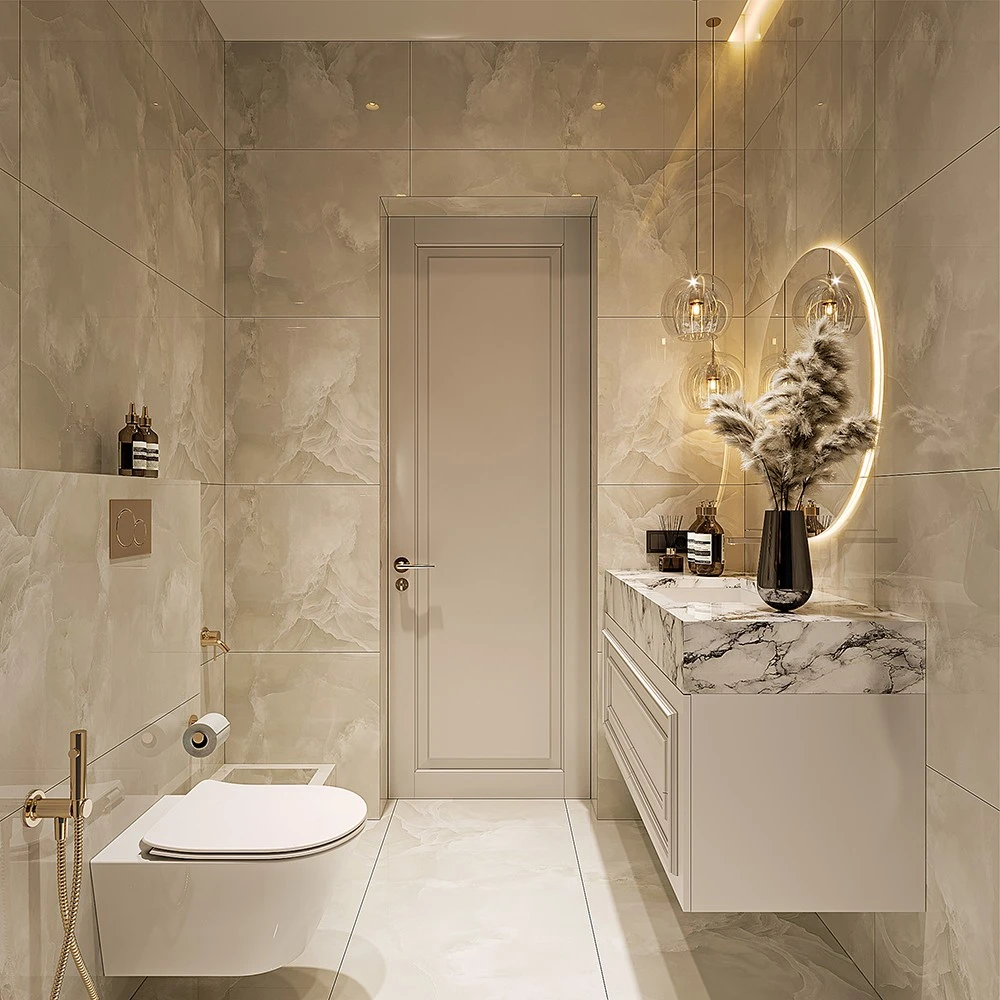 Neoclassic Bathroom Interior 3D Scene (4)