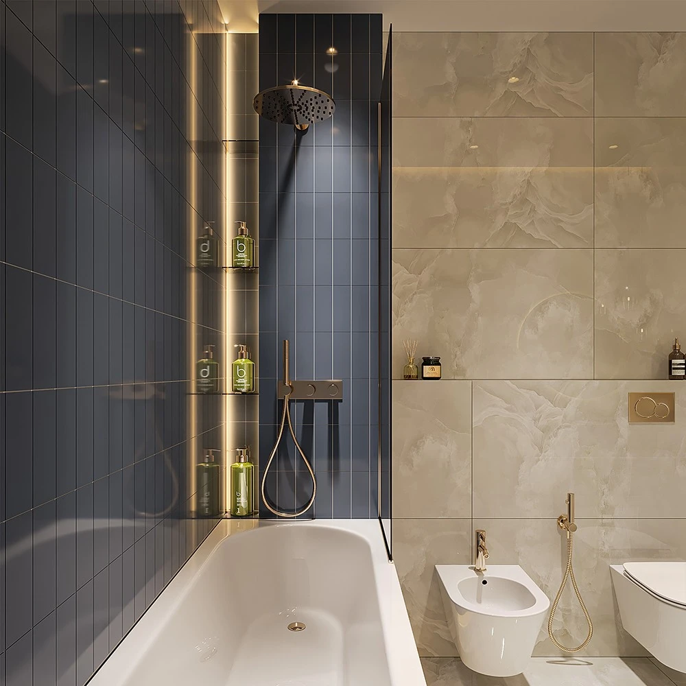 Neoclassic Bathroom Interior 3D Scene (5)