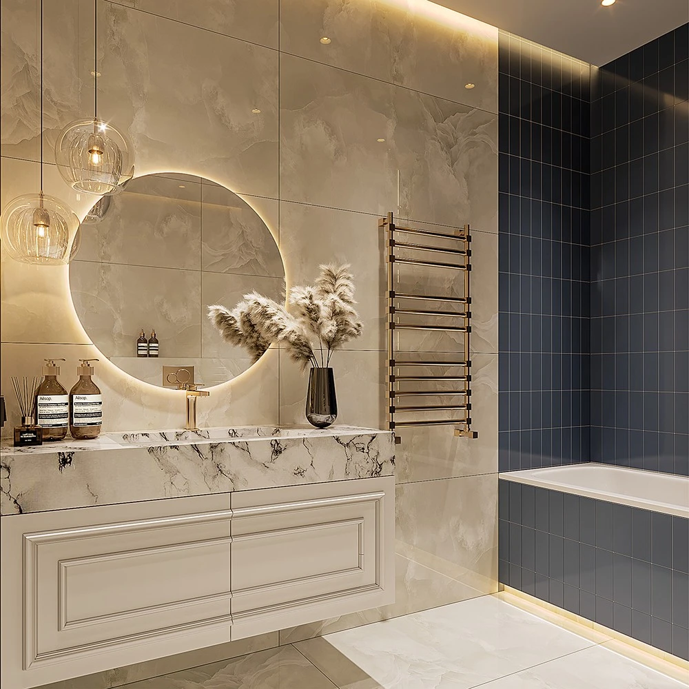 Neoclassic Bathroom Interior 3D Scene (7)