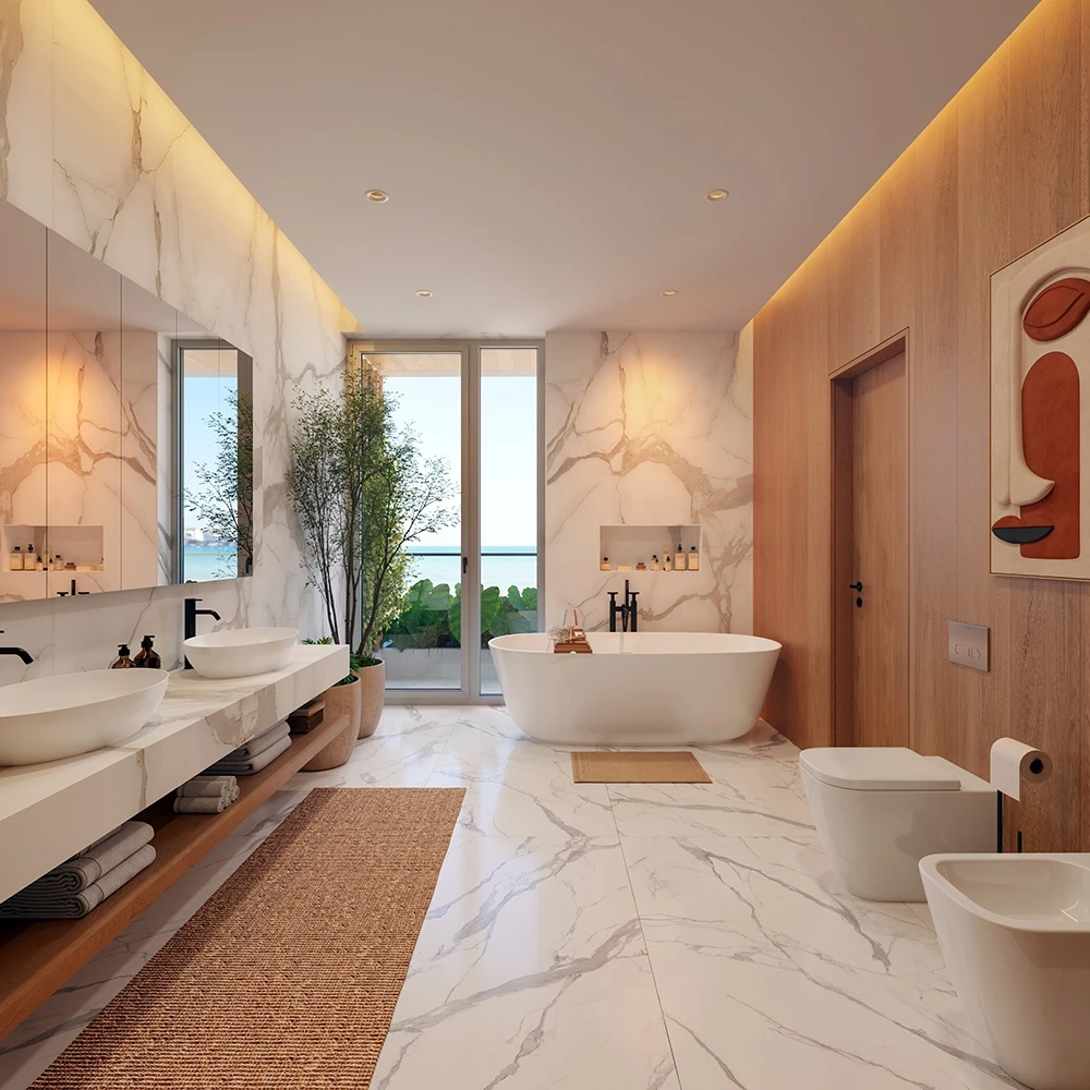 Modern Luxurious Bathroom Interior 3D Scene