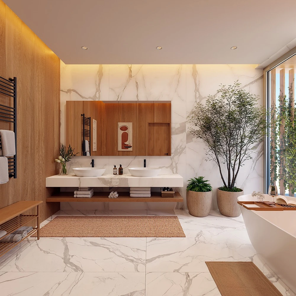 Modern Luxurious Bathroom Interior 3D Scene (2)