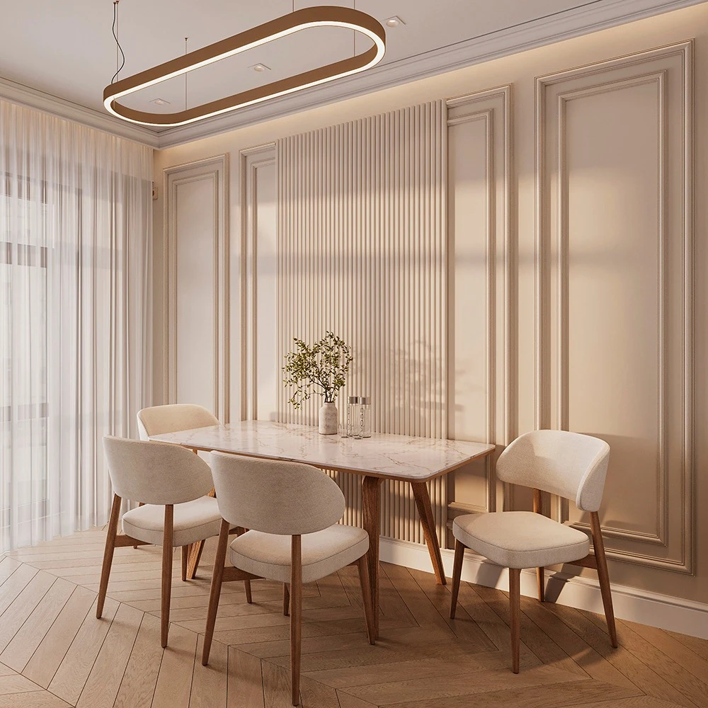 Neoclassic Contemporary Kitchen and Dining Area 3D Scene (5)