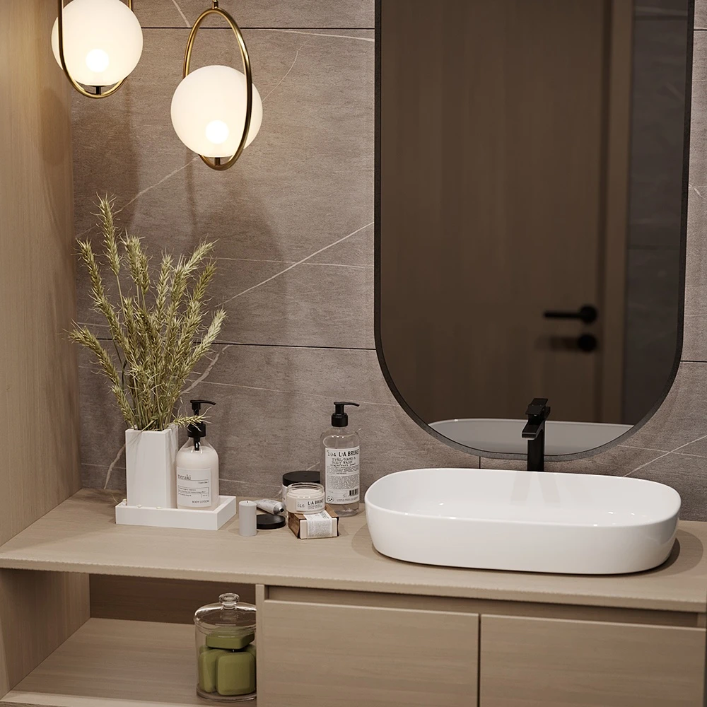 Modern Residential Bathroom 3D Scene (4)