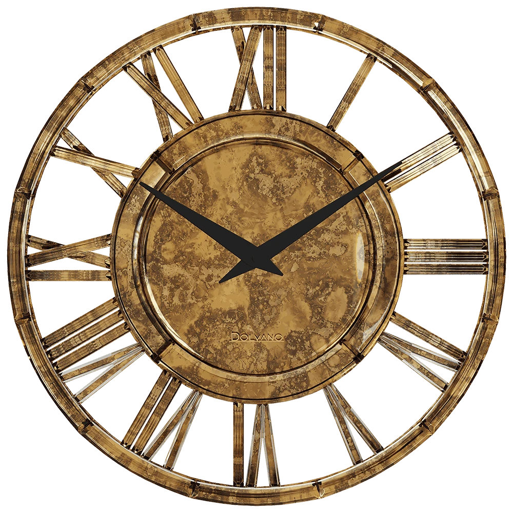 Wanduhr Dolvano Elegant Retro Gold