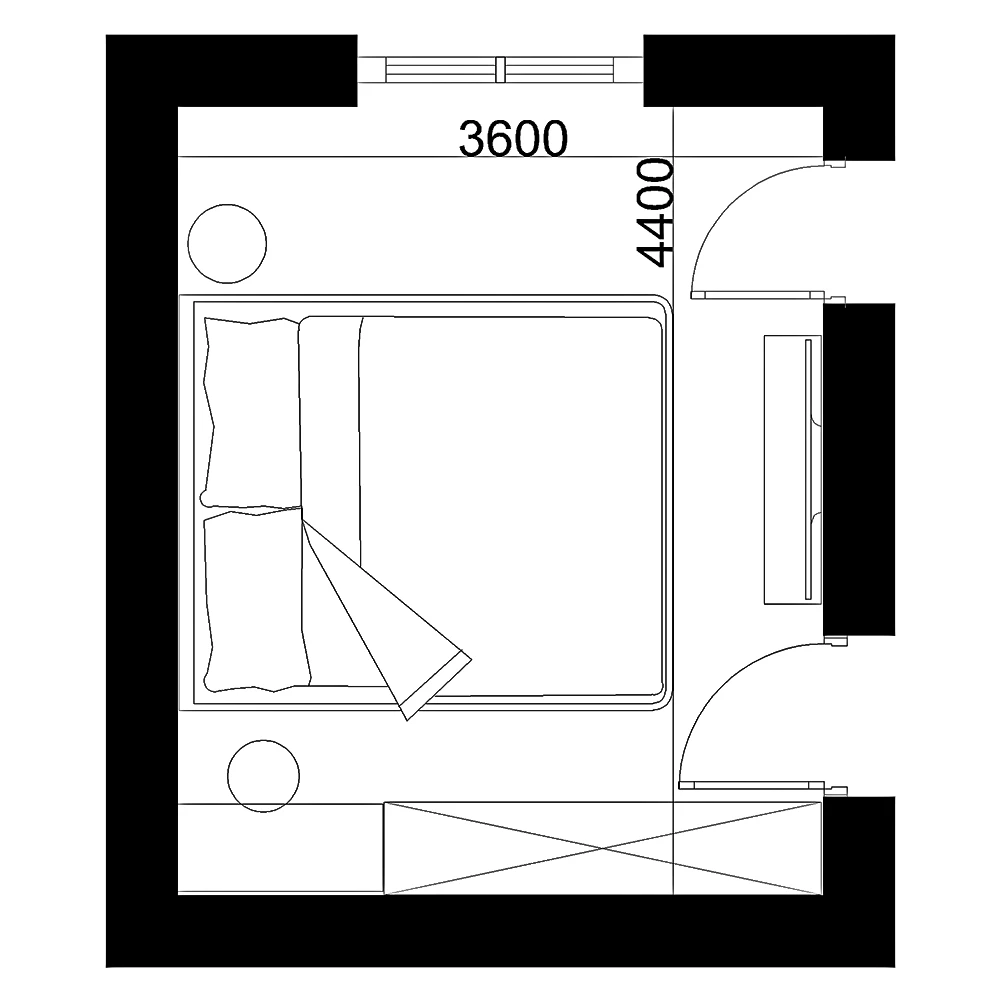 Modern Minimalist Bedroom Interior 3D Scene (7)