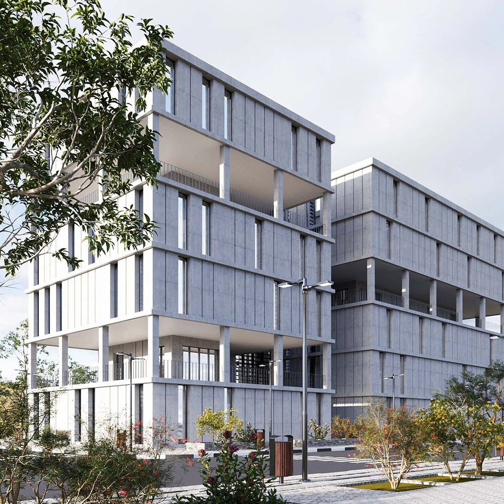 Modern Commercial Building Exterior 3D Scene (2)